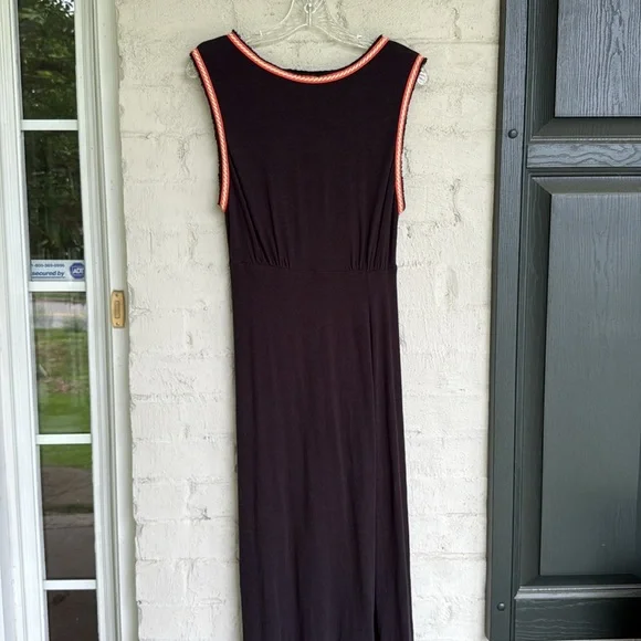 Free People Sabrina Black Cotton Knit Cut-Out-Back Maxi Dress Size Medium - Picture 5 of 14